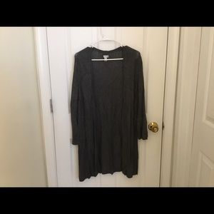 Gray Pointelle Cardigan